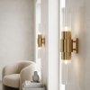 Lampa ścienna kinkiet złoty tuba z ryflowanego szkła 46cm minimalistyczny klasyczny GLOW ST-DW7790 Step Into Design
